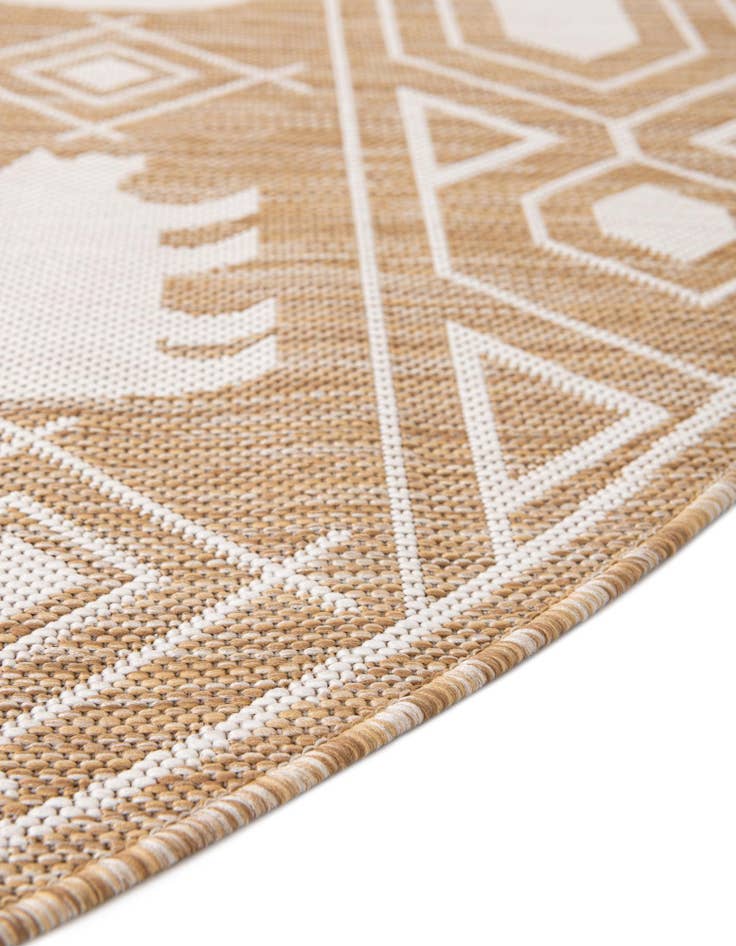 Detail image of  13' x 13'  Washable Southwestern Indoor / Outdoor Round Rug