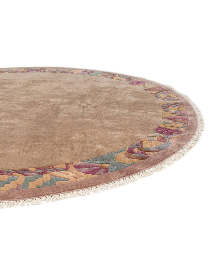 Detail image of  9' 10 x 10' 1  Hand Knotted Tibet Wool Round Rug