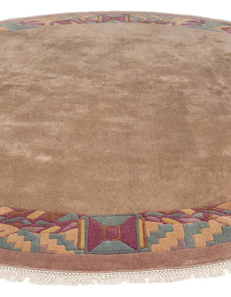 Detail image of  9' 10 x 10' 1  Hand Knotted Tibet Wool Round Rug
