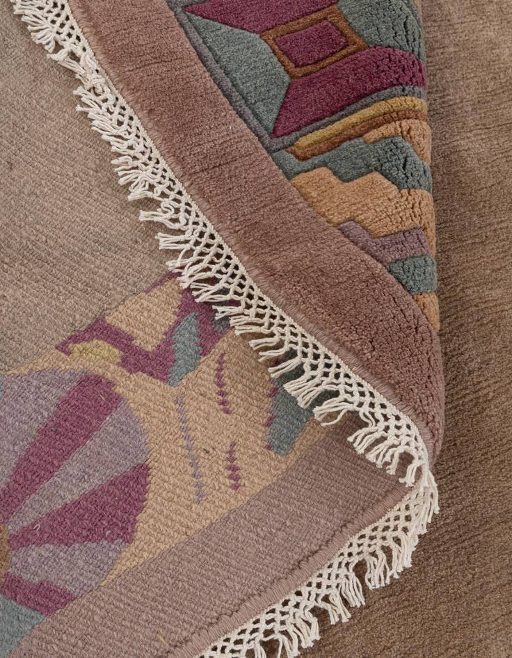 Detail image of  9' 10 x 10' 1  Hand Knotted Tibet Wool Round Rug