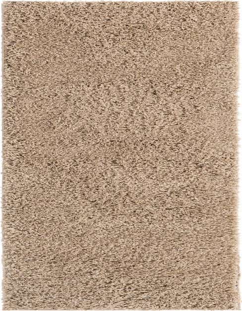 A 10 ft runner shag rug in a blend of brown, tan, and cream colors, perfect for a hallway.