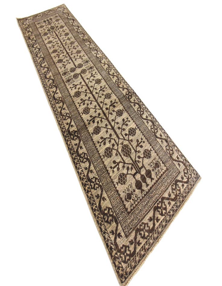 Detail image of  3' x 9' 8  Hand Knotted Khotan Ziegler Oriental Runner Rug