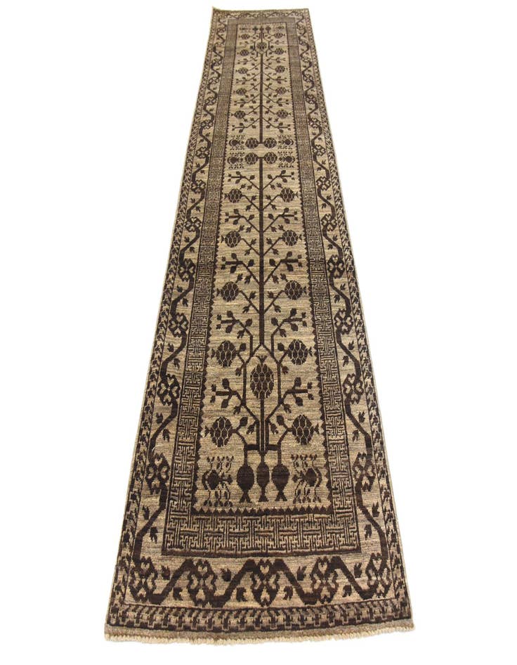 Detail image of  3' x 9' 8  Hand Knotted Khotan Ziegler Oriental Runner Rug