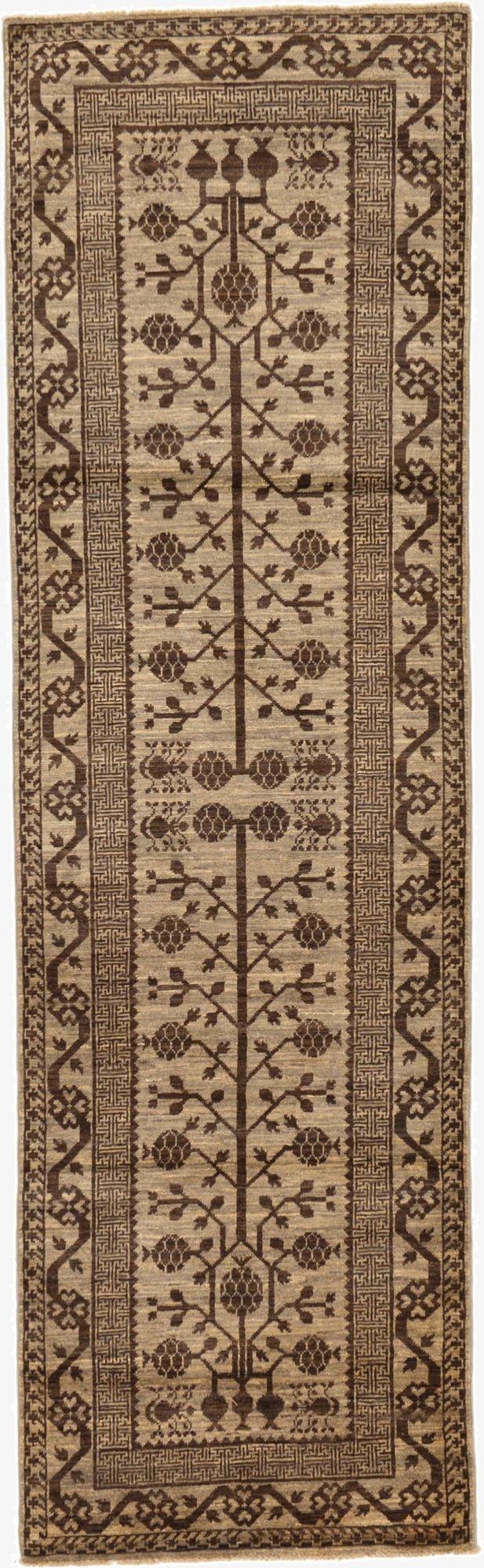  3' x 9' 8  Hand Knotted Khotan Ziegler Oriental Runner Rug