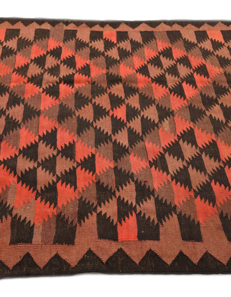 Detail image of  4' 3 x 14' 9  Hand Woven Kilim Fars Wool Runner Rug