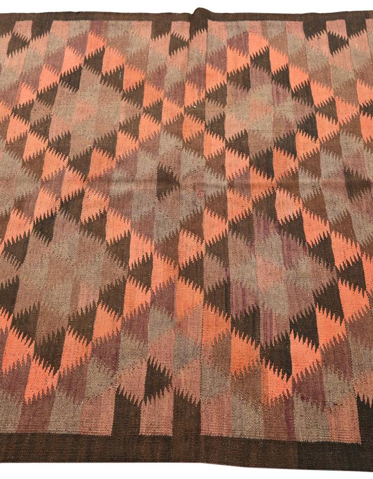 Detail image of 4' 5 x 14' 8 Hand Woven Kilim Fars Wool Runner Rug