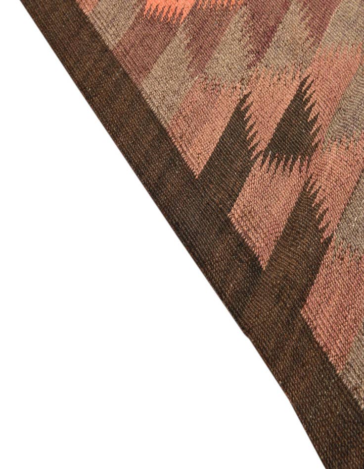 Detail image of 4' 5 x 14' 8 Hand Woven Kilim Fars Wool Runner Rug