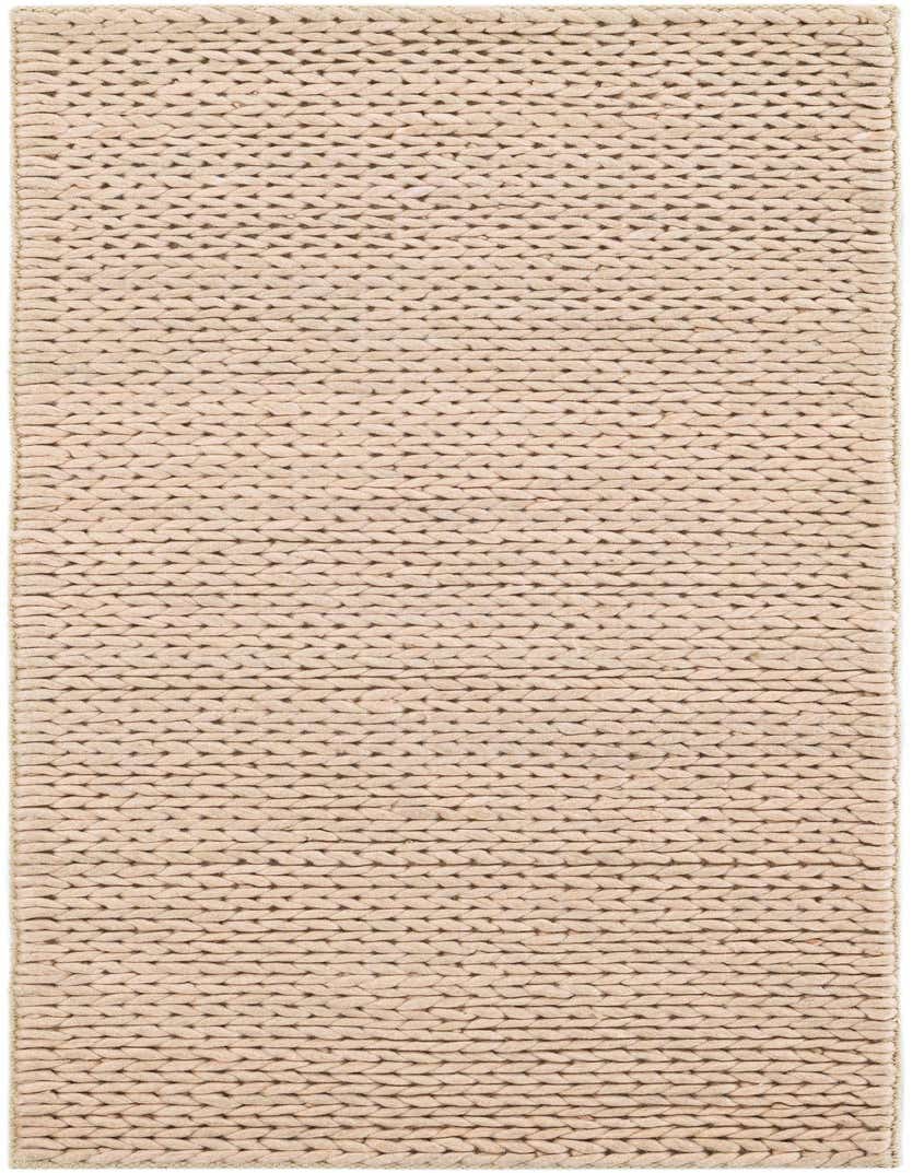 A close-up of a 5 ft runner rug from the Rugs.com Lana New Zealand Wool collection, featuring a textured, hand-knitted pattern in warm brown and tan tones.