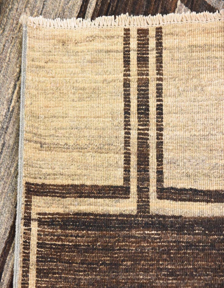 Detail image of  3' x 9' 8  Hand Knotted Modern Ziegler Runner Rug