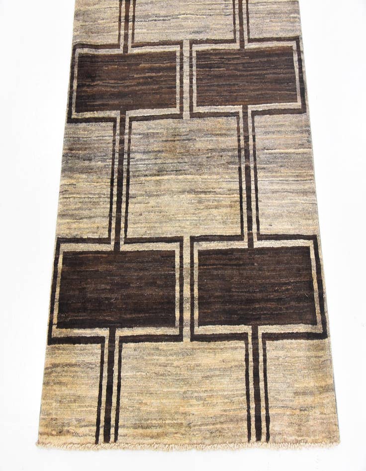Detail image of  3' x 9' 8  Hand Knotted Modern Ziegler Runner Rug