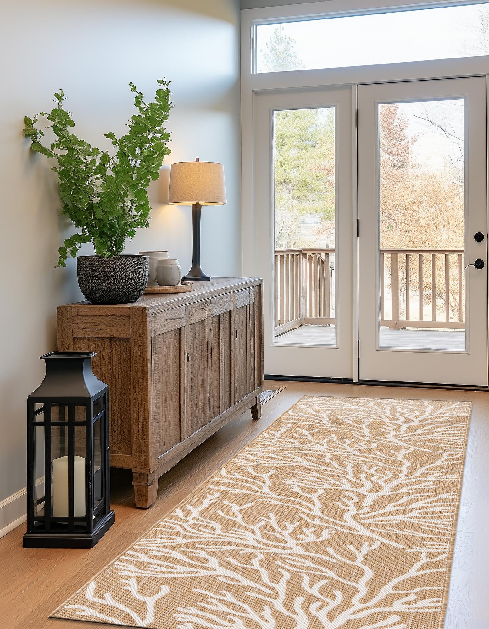 Taupe 2' x 5' Coastal Indoor / Outdoor Runner Rug | Rugs.com