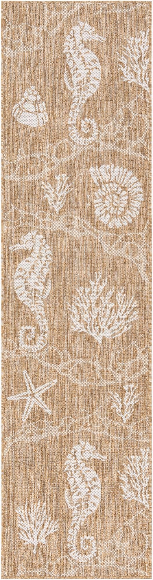  2' x 8'  Washable Coastal Indoor / Outdoor Runner Rug