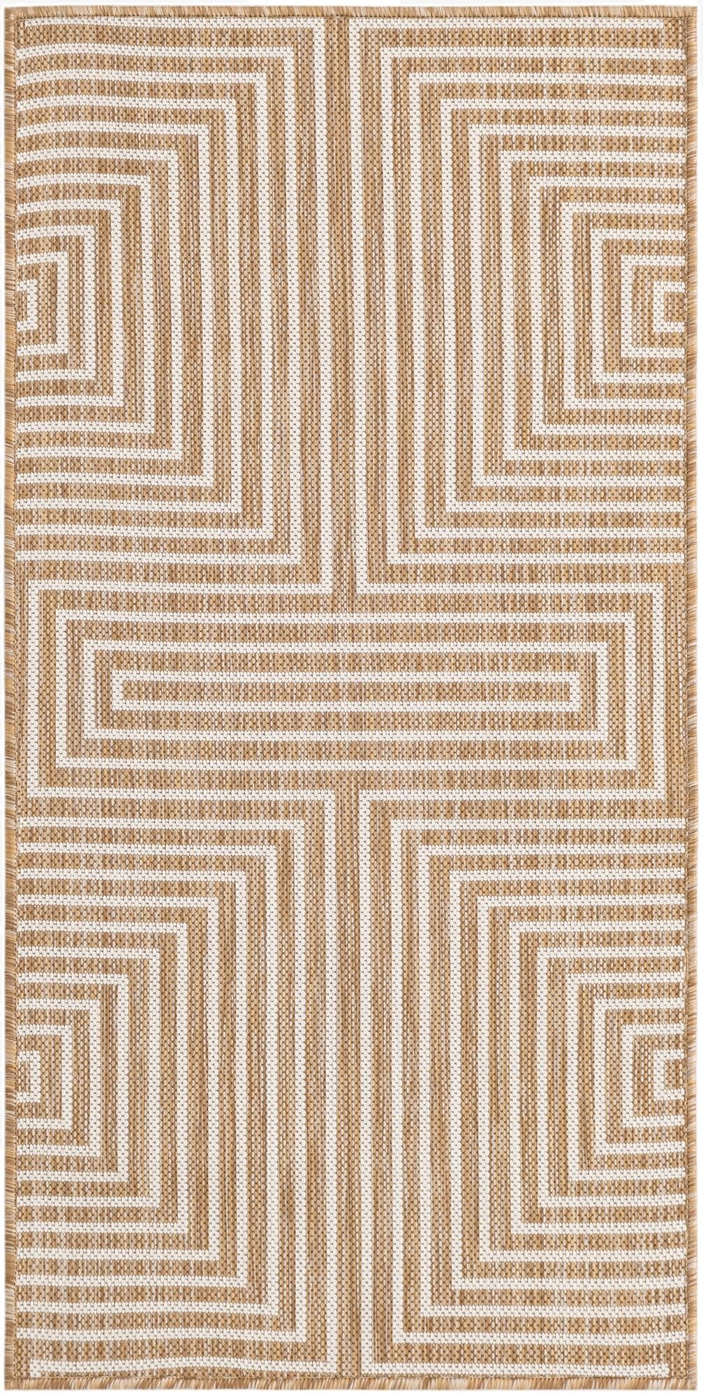  2' x 4'  Washable Modern Indoor / Outdoor Runner Rug