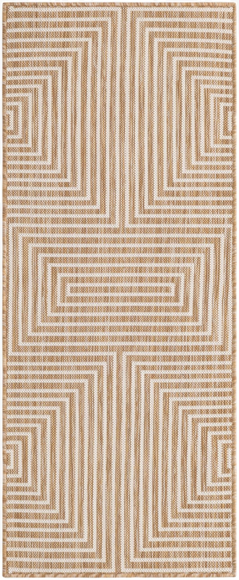  2' x 5' 3  Washable Modern Indoor / Outdoor Runner Rug