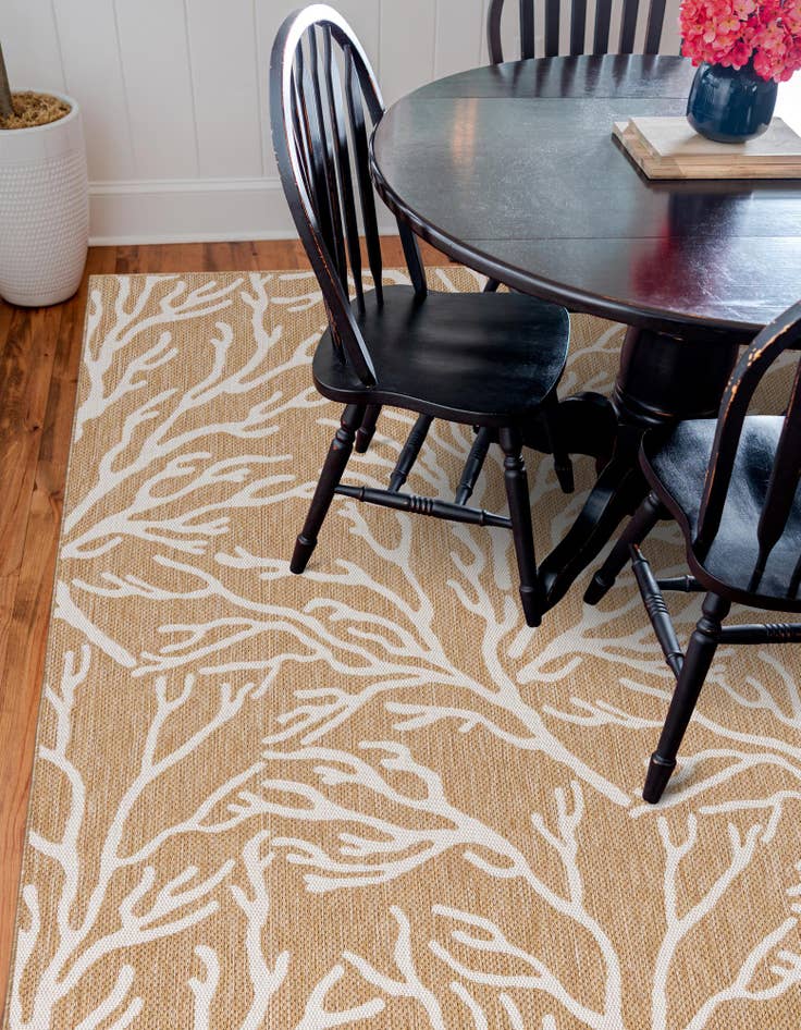 Detail image of  10' x 10'  Washable Coastal Indoor / Outdoor Square Rug