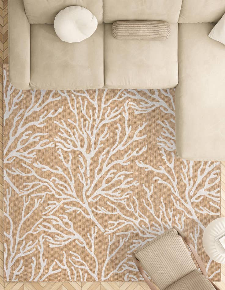 Detail image of  13' x 13'  Washable Coastal Indoor / Outdoor Square Rug