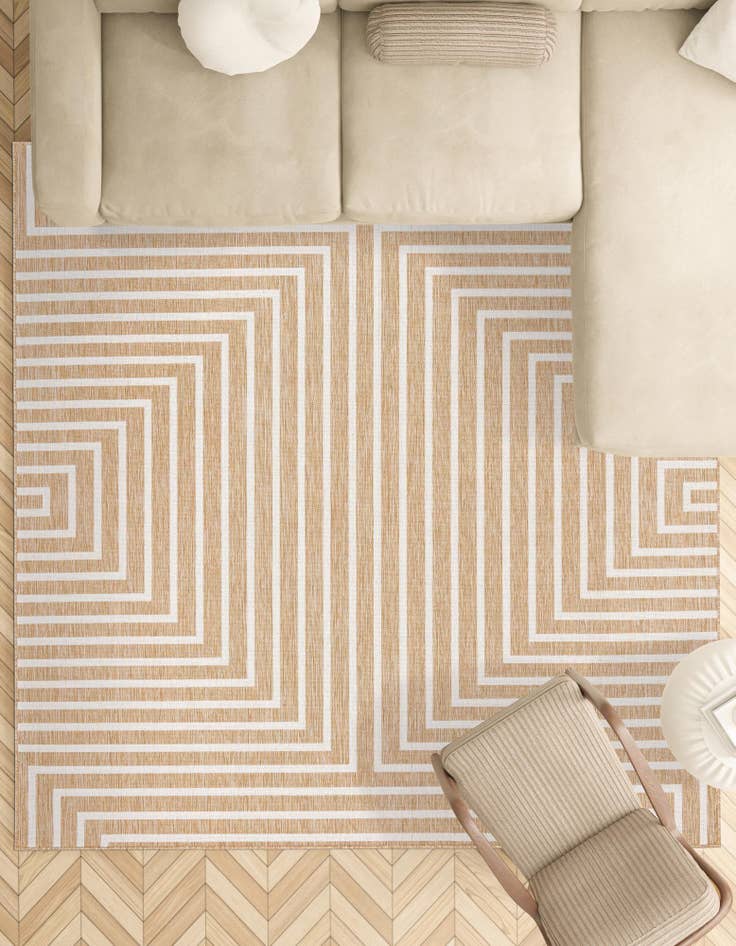 Detail image of  7' 10 x 7' 10  Washable Modern Indoor / Outdoor Square Rug