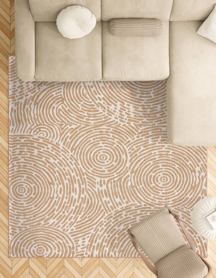 Detail image of  7' 10 x 7' 10  Washable Modern Indoor / Outdoor Square Rug