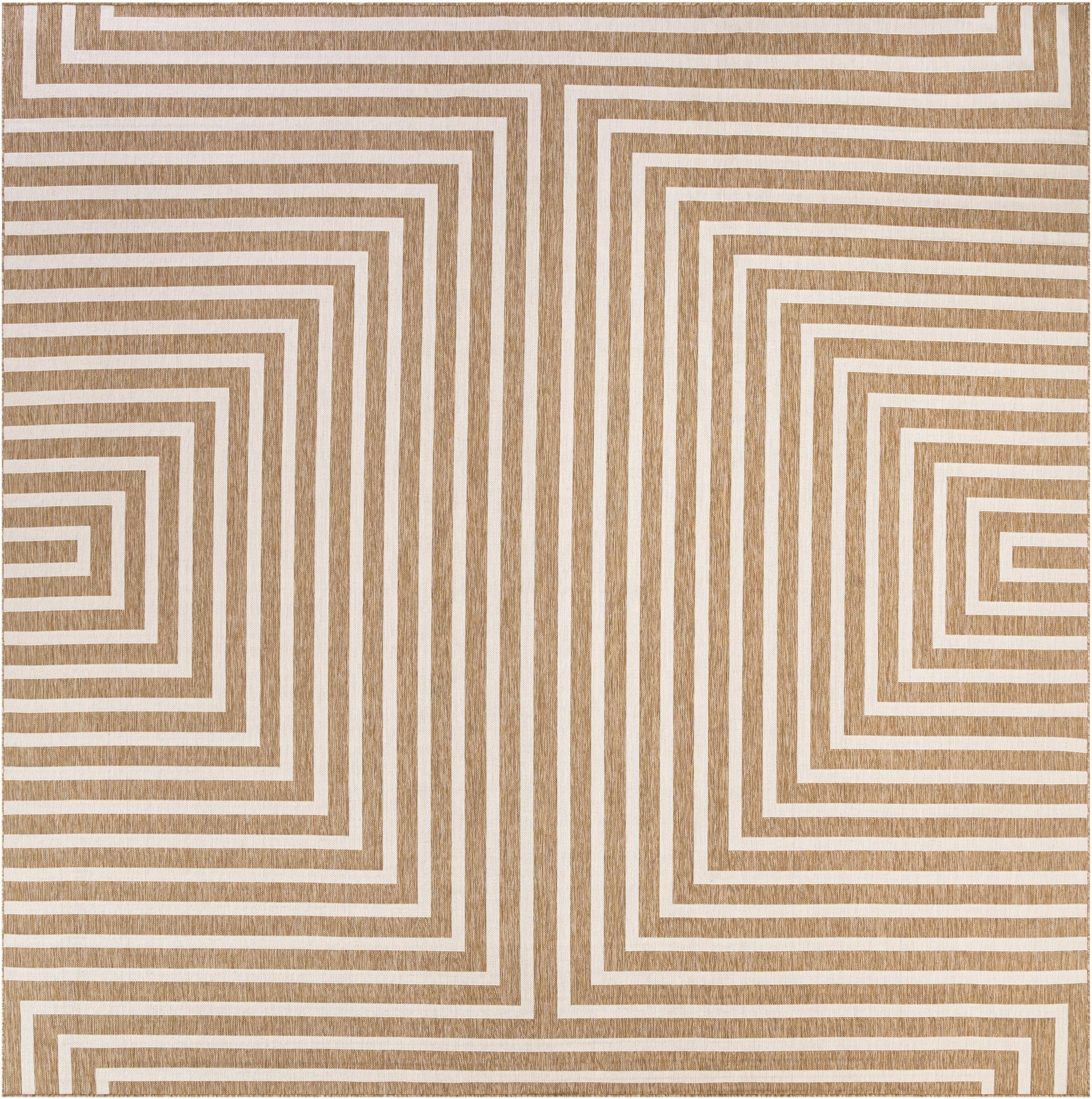  13' x 13'  Washable Modern Indoor / Outdoor Square Rug