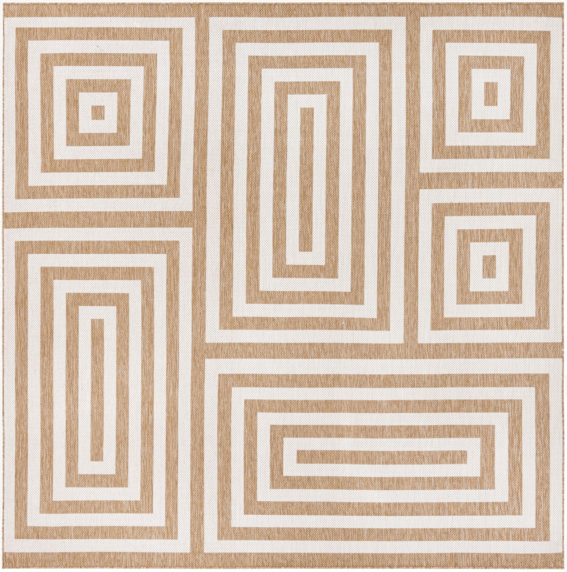  10' x 10'  Washable Modern Indoor / Outdoor Square Rug