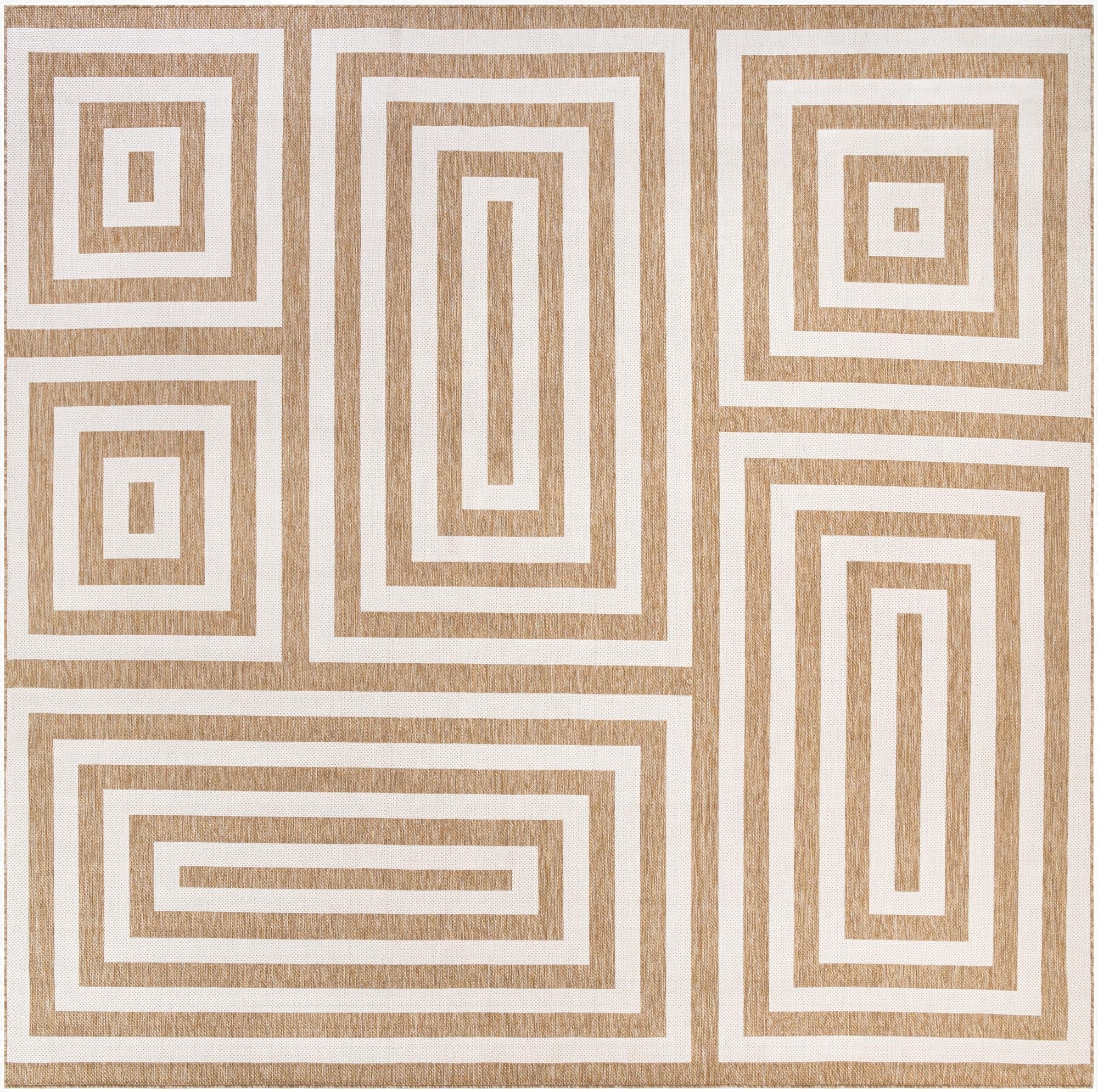  13' x 13'  Washable Modern Indoor / Outdoor Square Rug