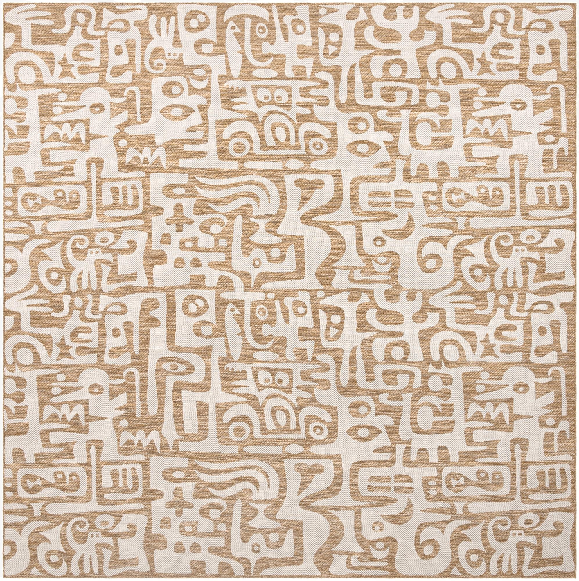  12' x 12'  Washable Modern Indoor / Outdoor Square Rug