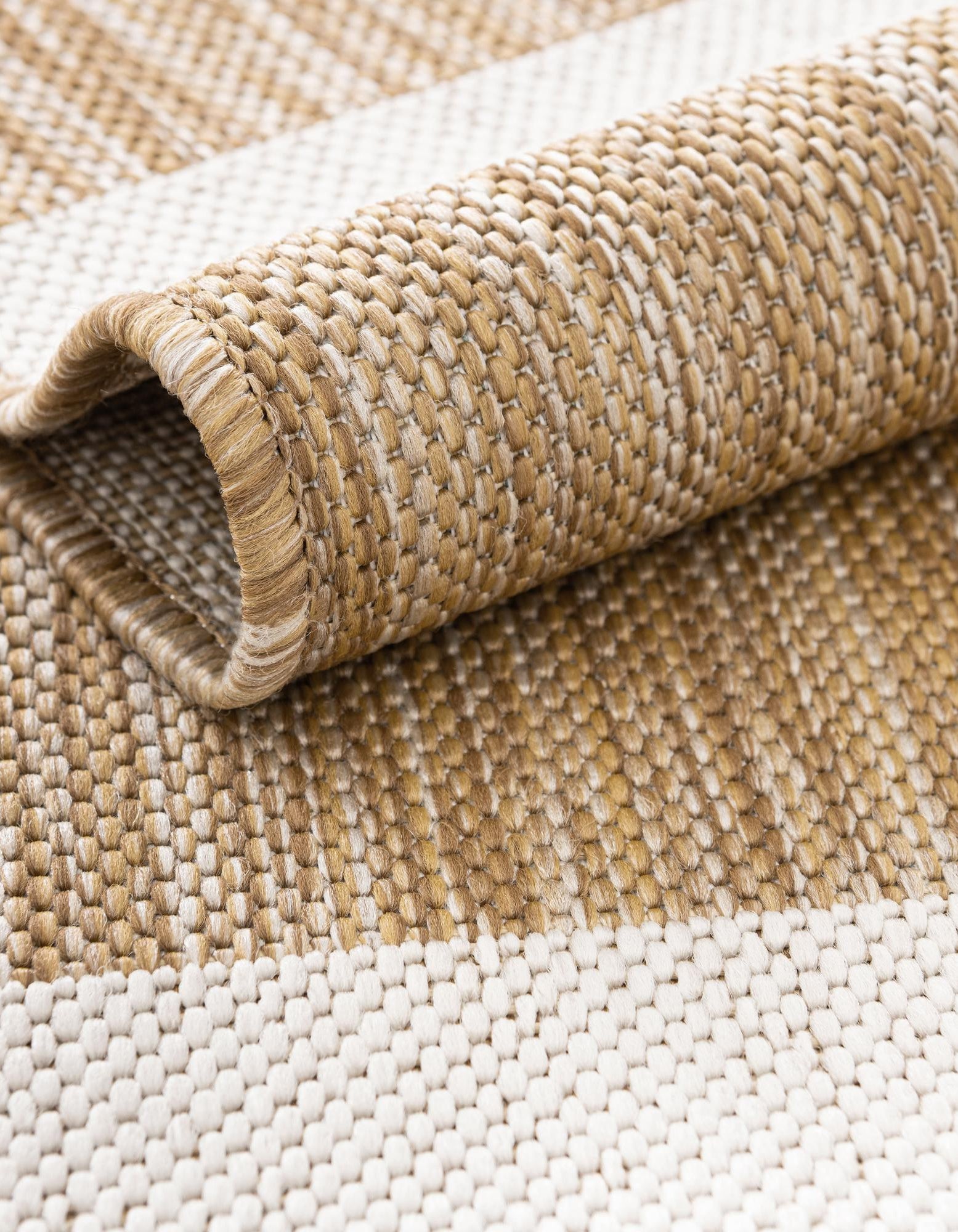 Taupe 10' x 10' Novah Ribbon Outdoor Square Rug | Rugs.com