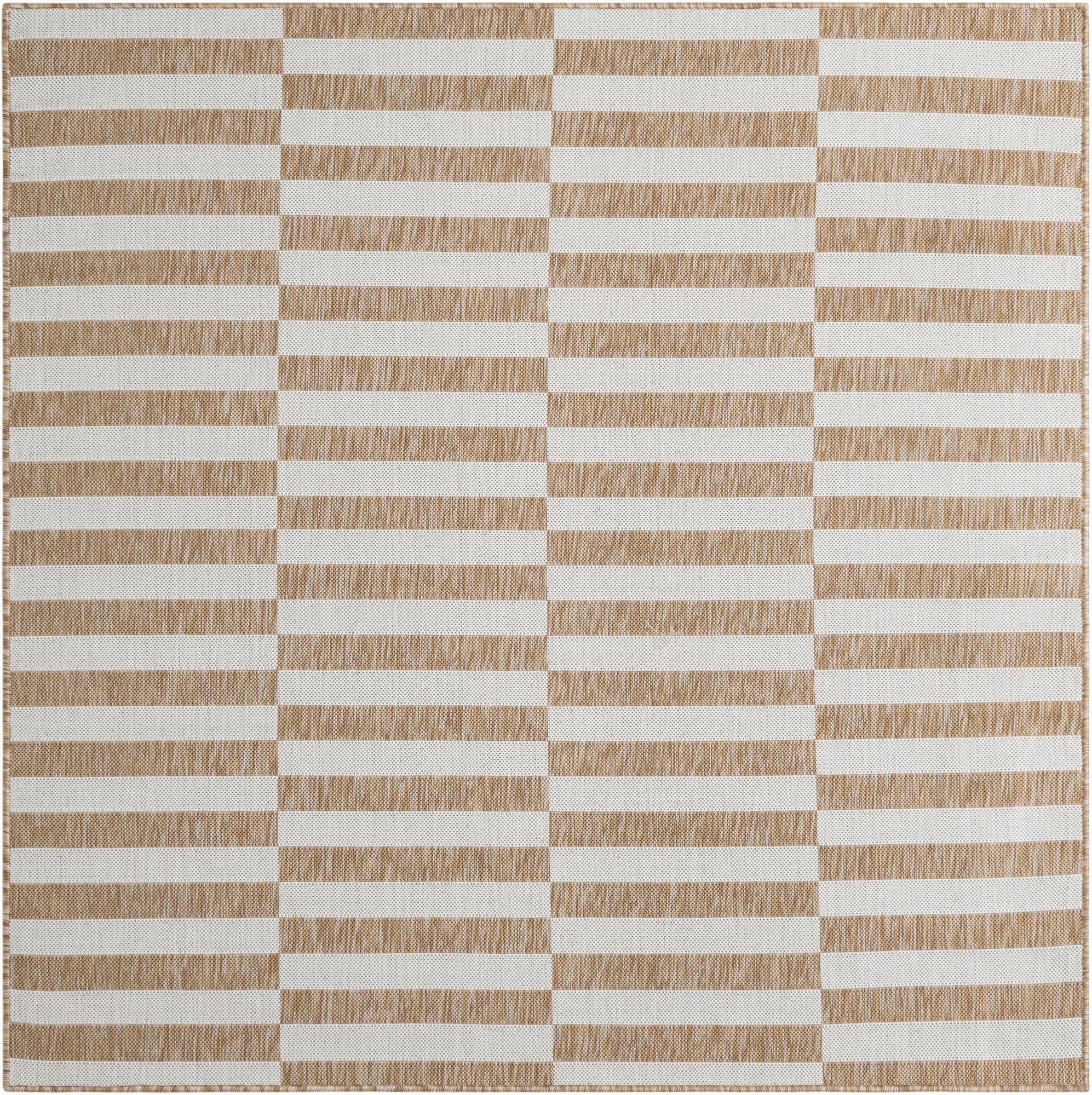  6' x 6'  Washable Ribbon Indoor / Outdoor Square Rug