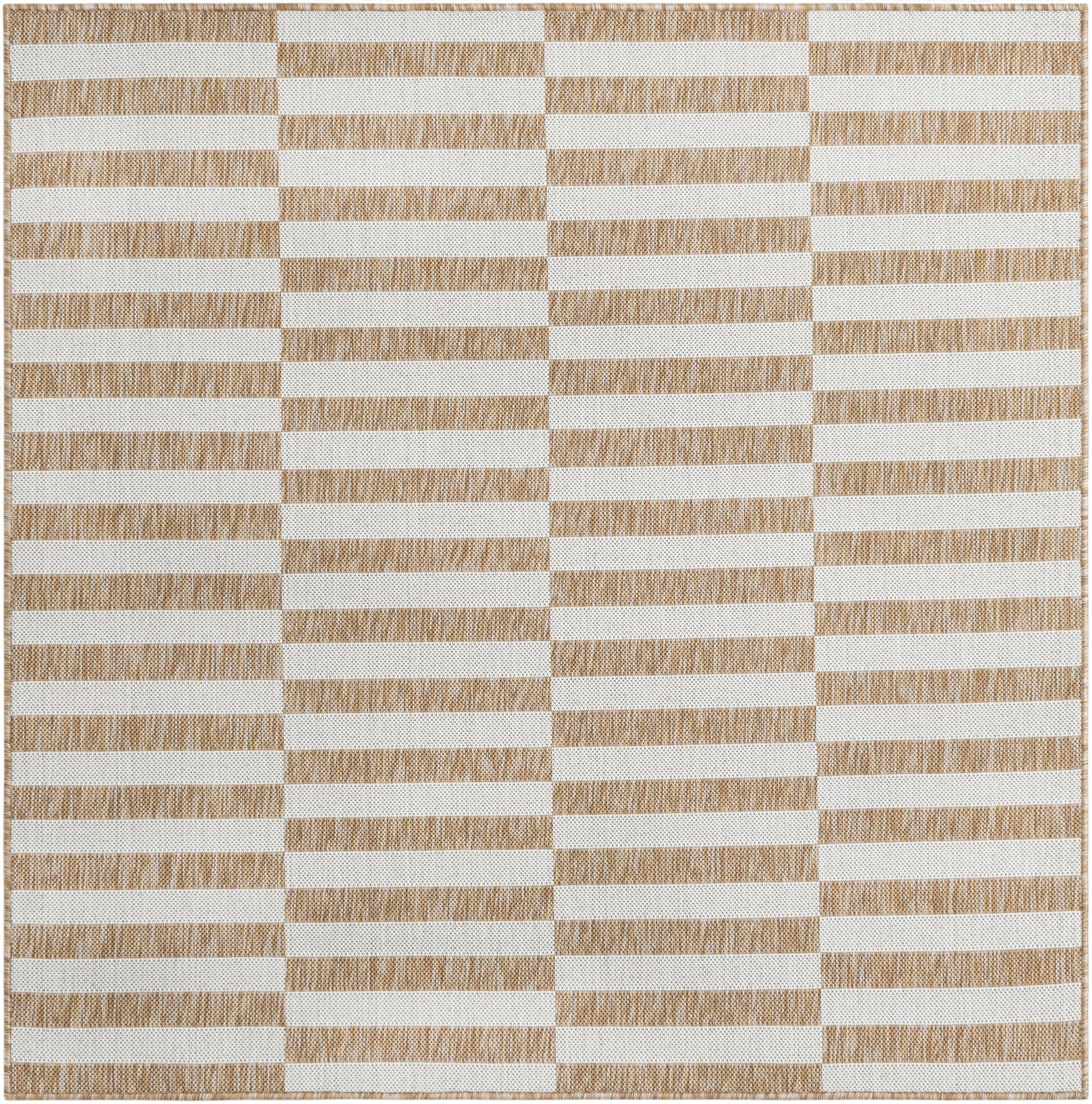  5' 3 x 5' 3  Washable Ribbon Indoor / Outdoor Square Rug