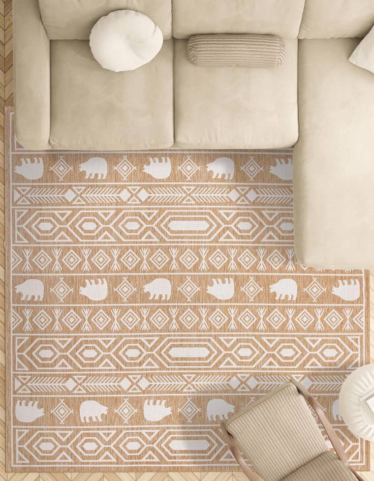 Detail image of  13' x 13'  Washable Southwestern Indoor / Outdoor Square Rug