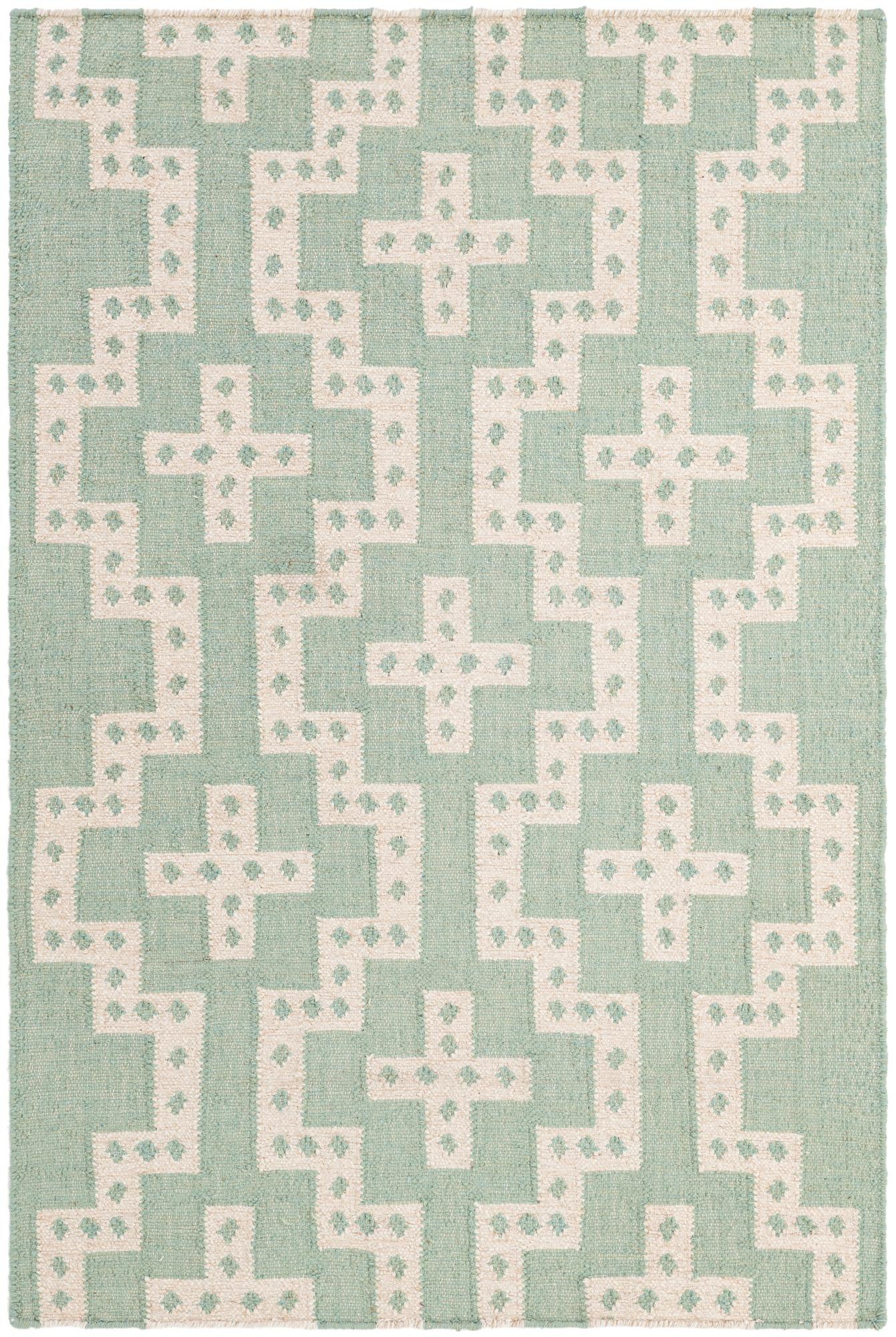 Rug Teal and White Swatch link