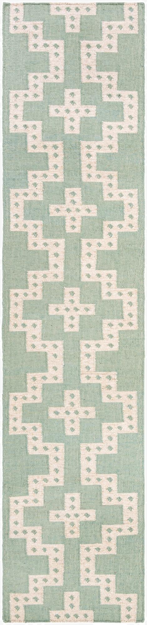  2' 7 x 12'  Hand Woven Kilim Wool Runner Rug