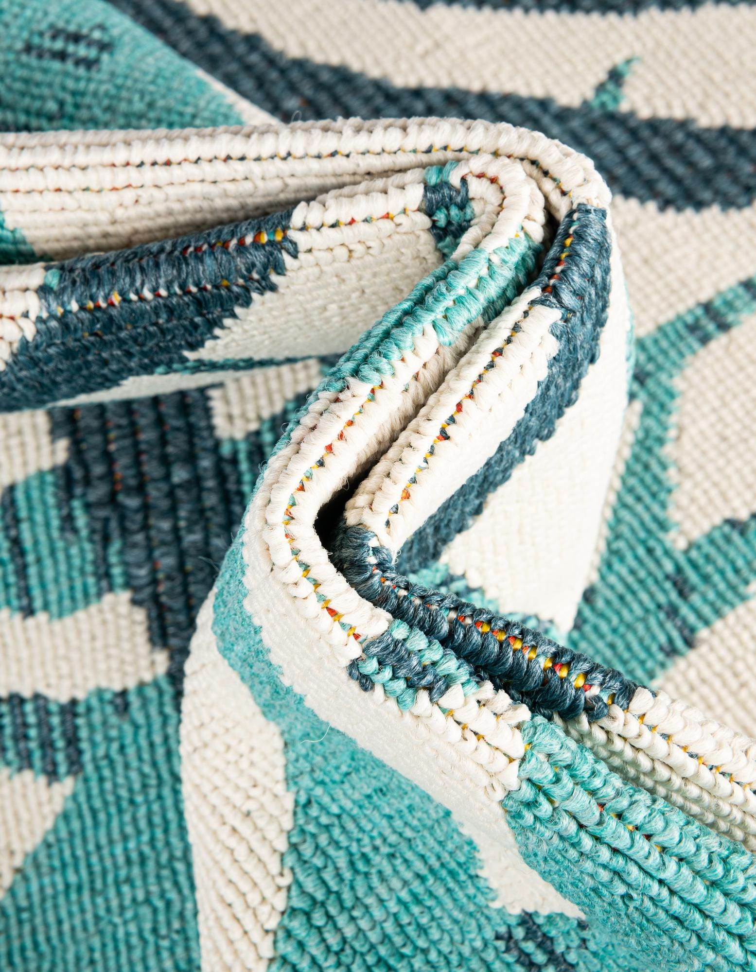 Teal blue 5' x 8' Washable Botanical Indoor / Outdoor Rug | Rugs.com