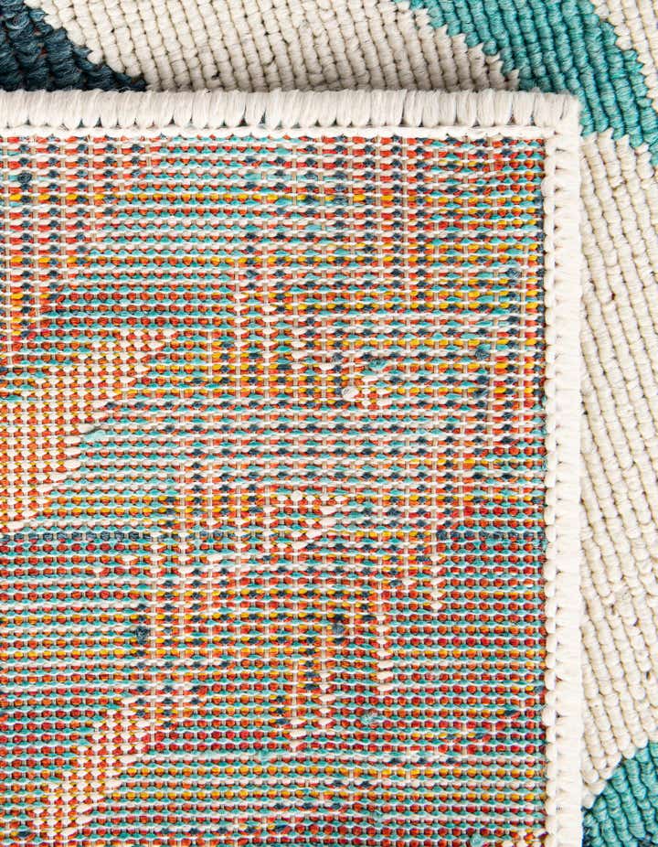 Teal blue 5' x 8' Washable Botanical Indoor / Outdoor Rug | Rugs.com