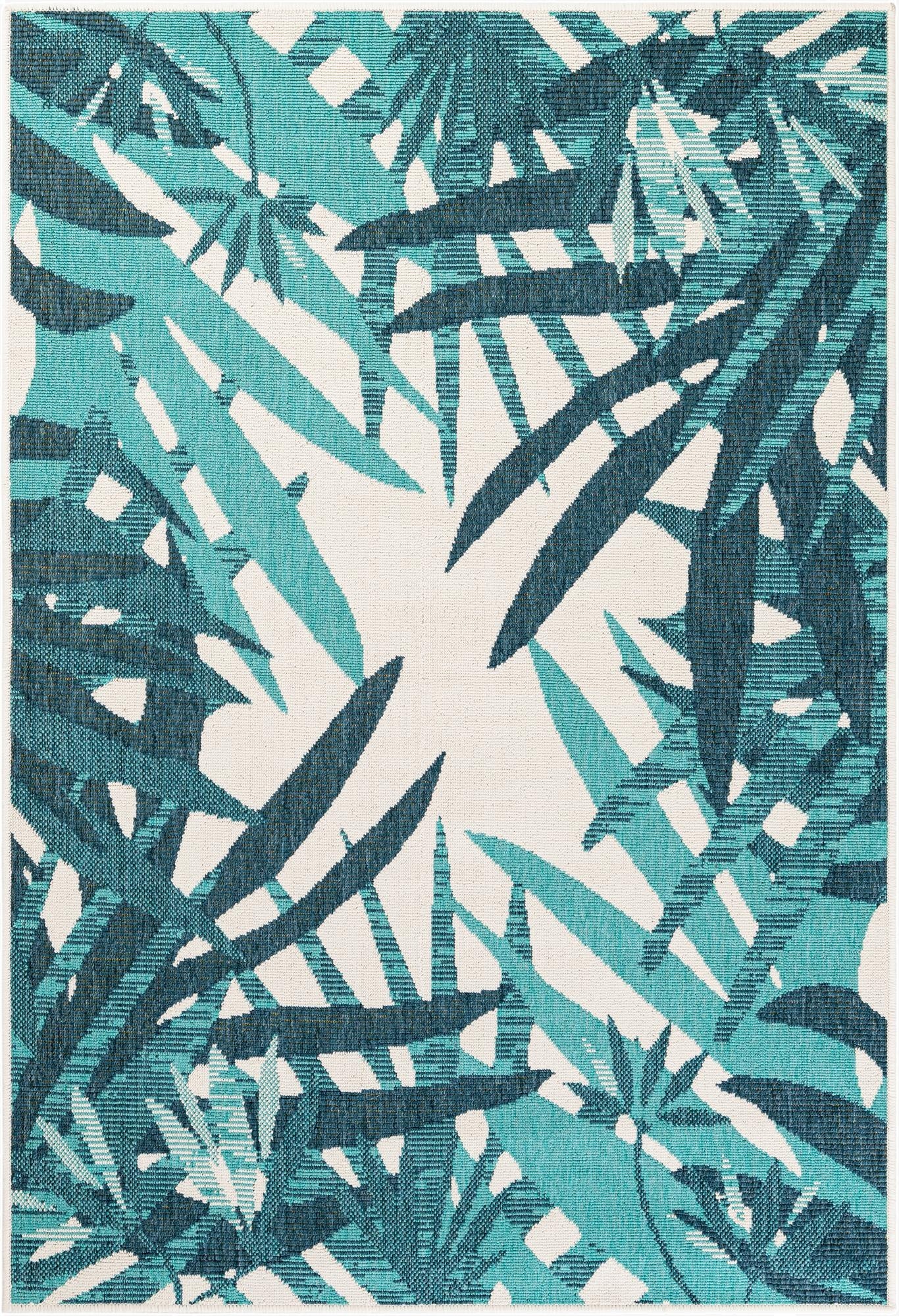  4' x 6'  Washable Botanical Indoor / Outdoor Rug