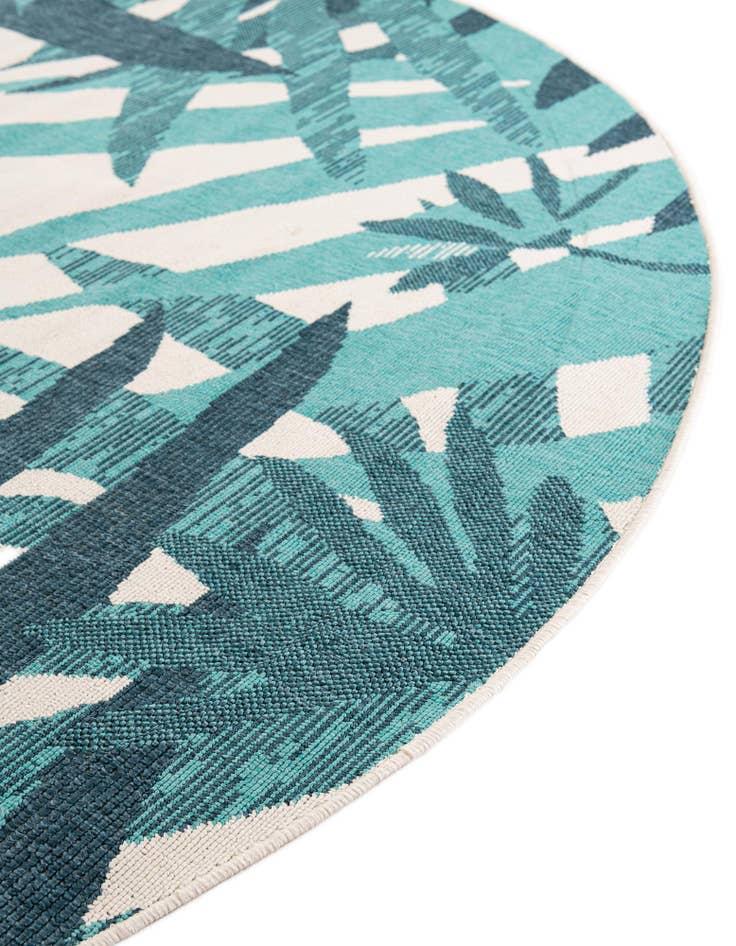 Detail image of  3' x 3'  Washable Botanical Indoor / Outdoor Round Rug