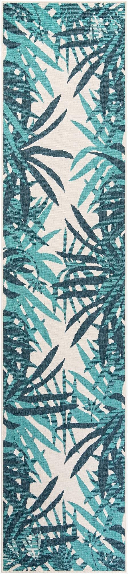  2' 7 x 12'  Washable Botanical Indoor / Outdoor Runner Rug