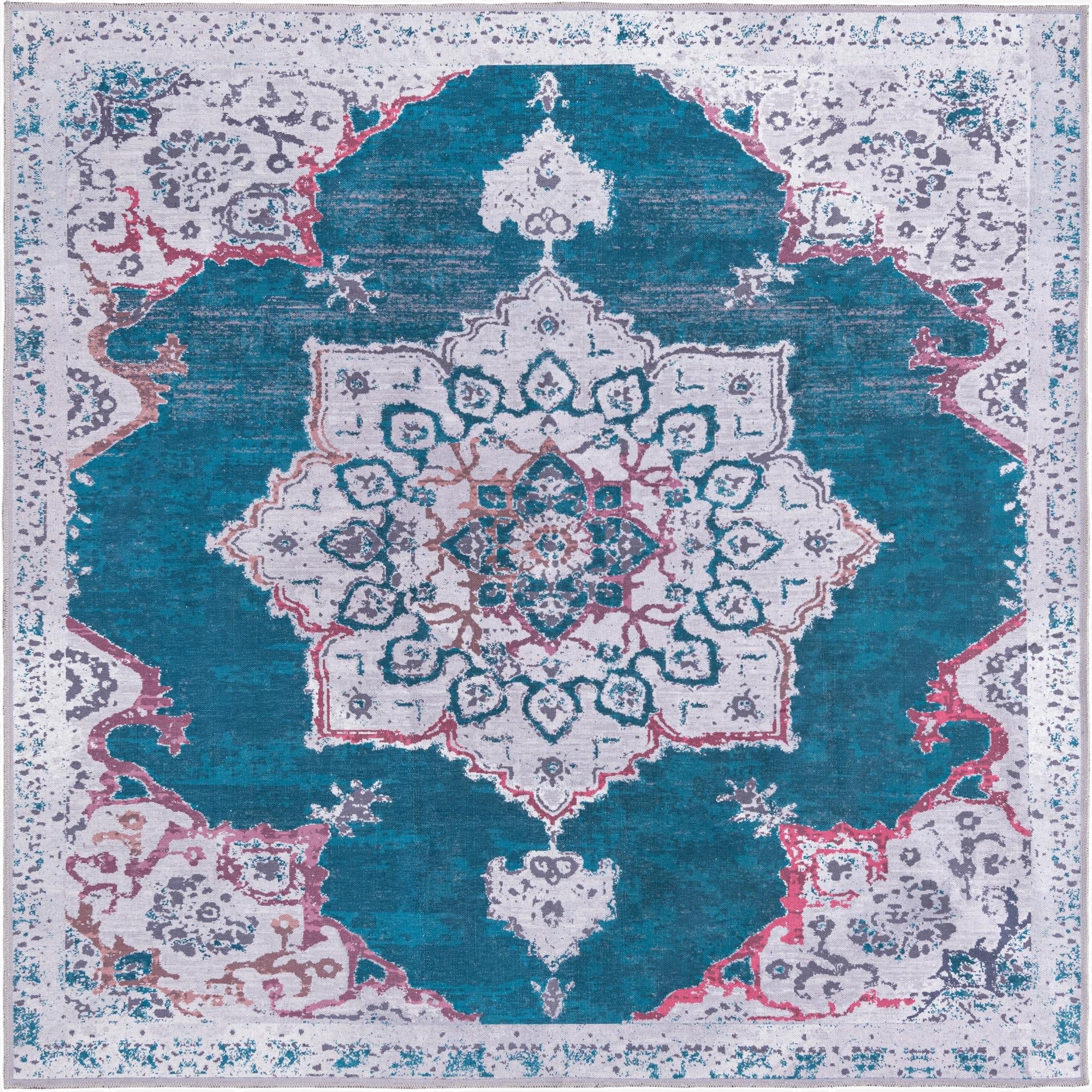  7' 3 x 7' 3  Washable Francesca Square Rug