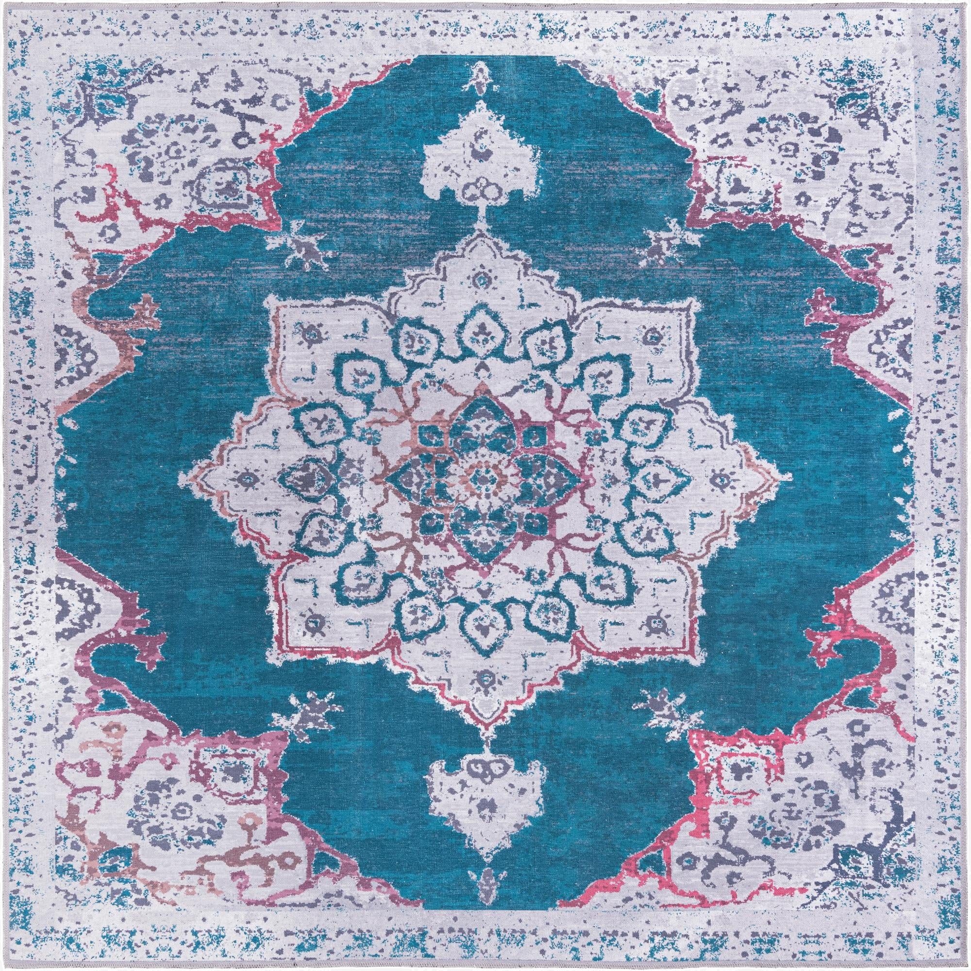  7' 10 x 7' 10  Washable Francesca Square Rug