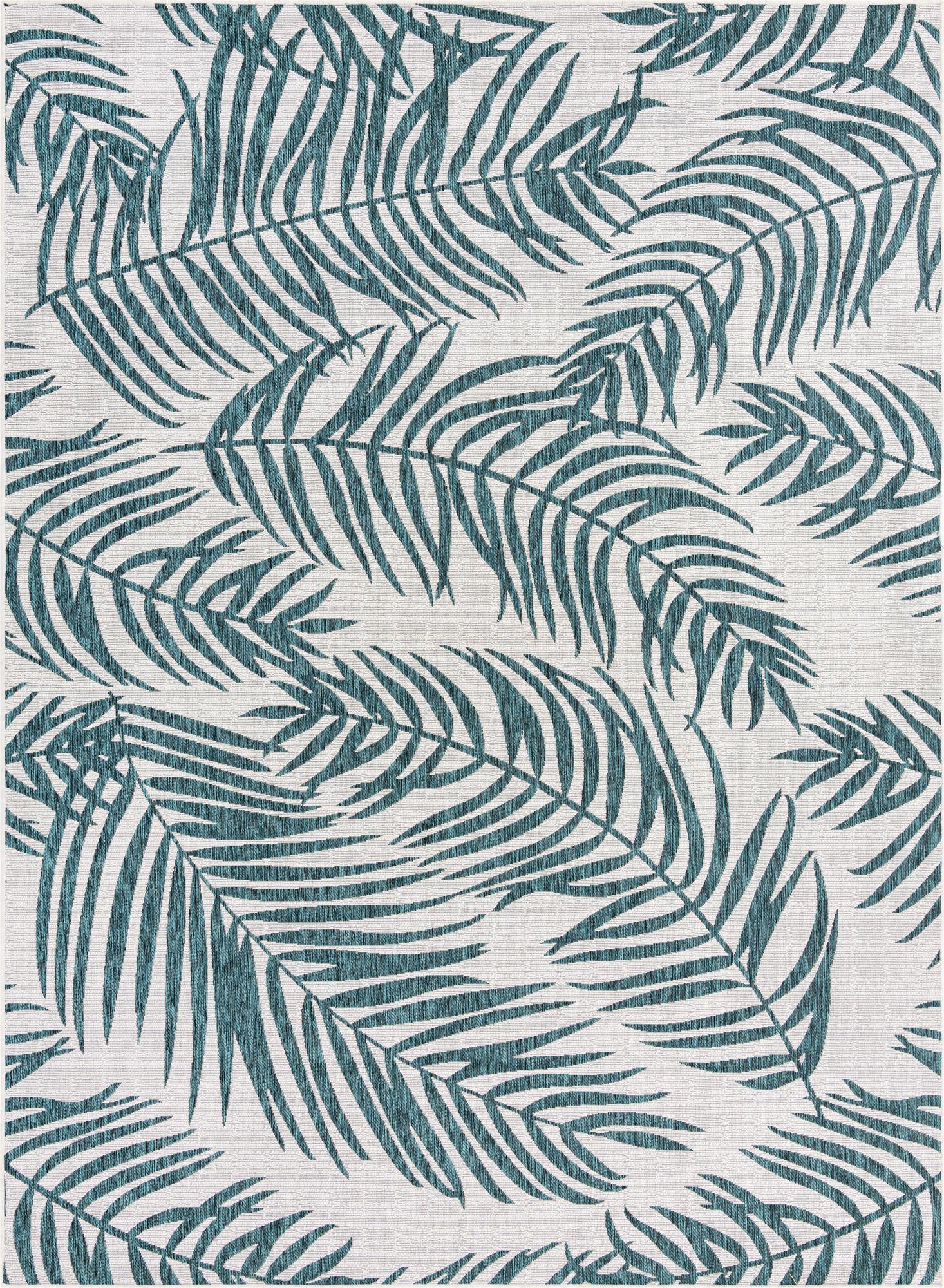  9' x 12'  Washable Botanical Indoor / Outdoor Rug