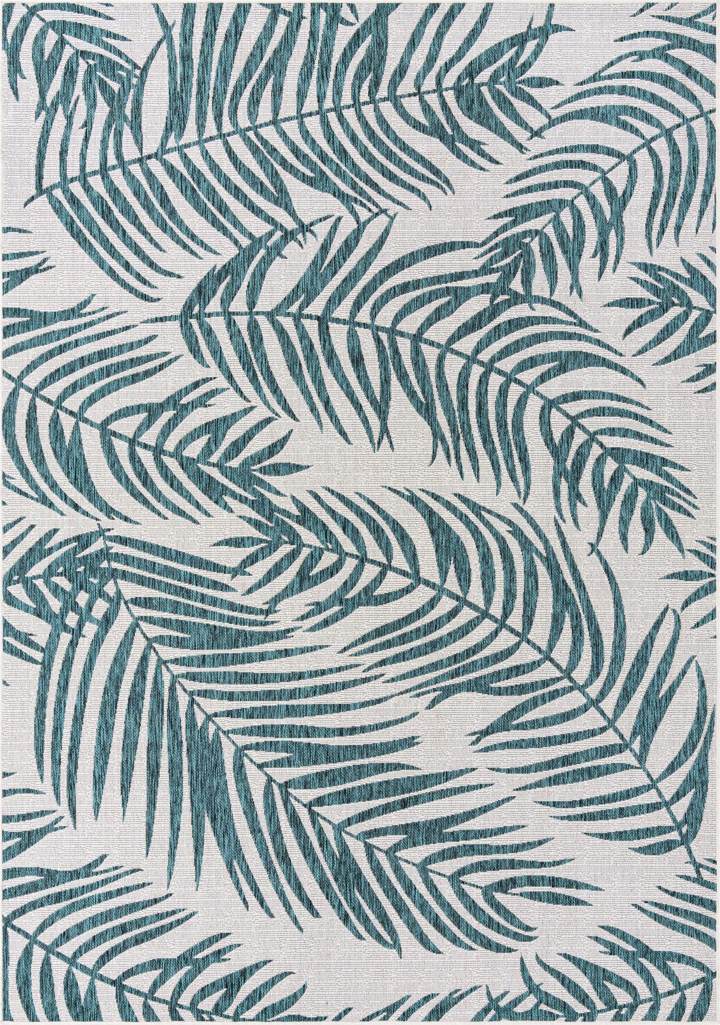  7' 10 x 11'  Washable Botanical Indoor / Outdoor Rug