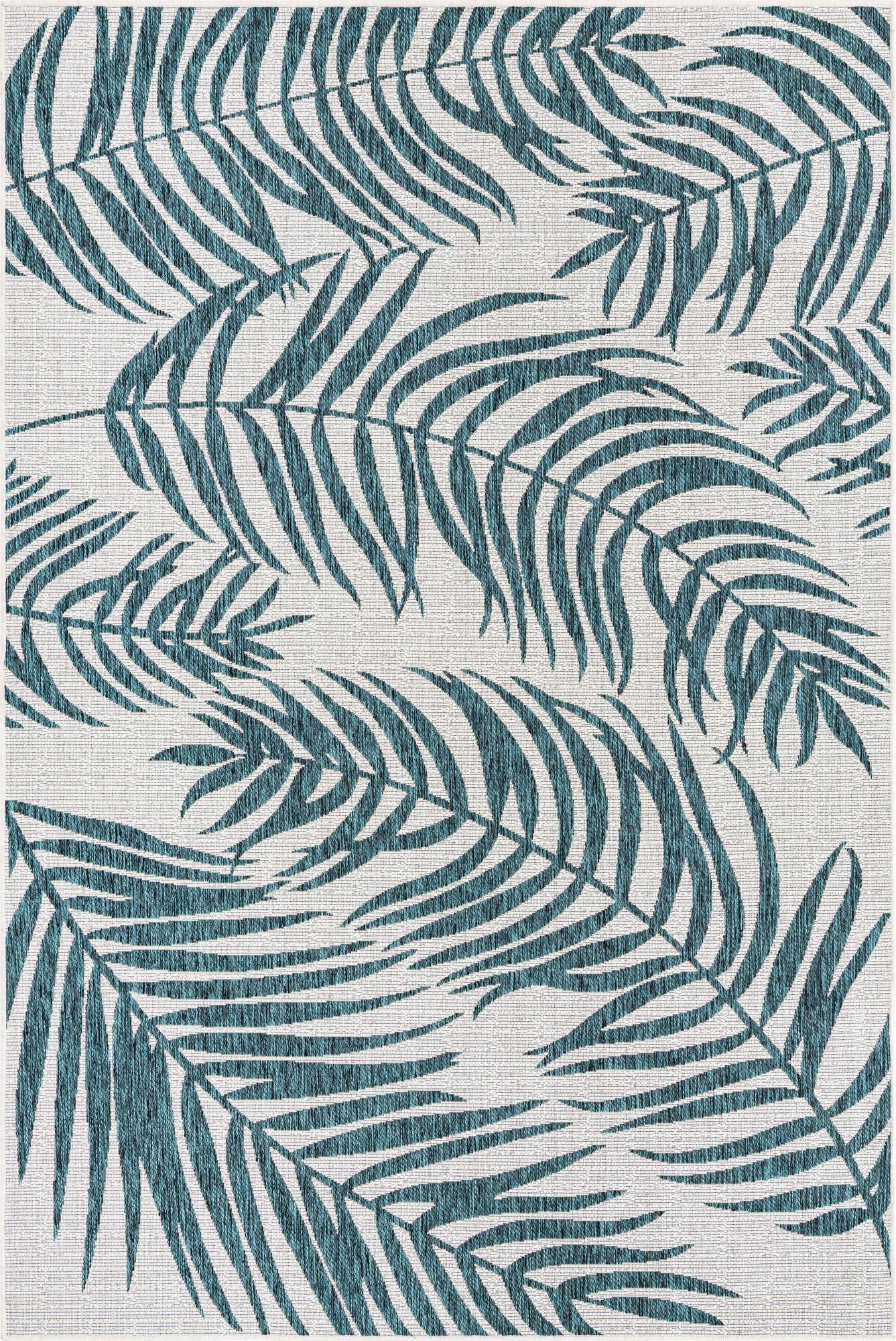  6' x 9'  Washable Botanical Indoor / Outdoor Rug