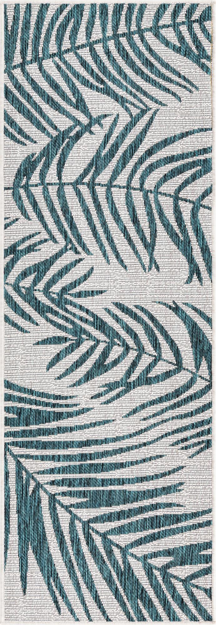  2' x 6'  Washable Botanical Indoor / Outdoor Runner Rug