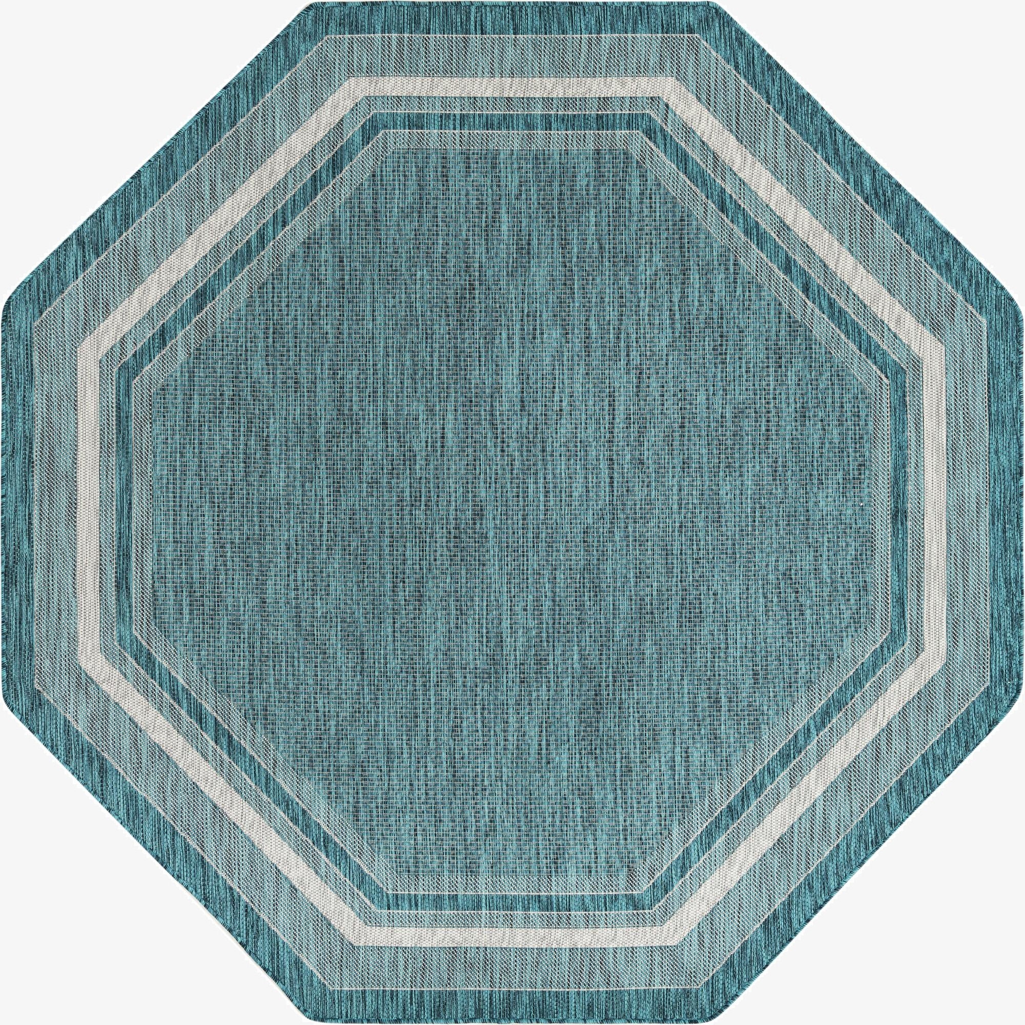  7' 10 x 7' 10  Washable Border Indoor / Outdoor Octagon Rug