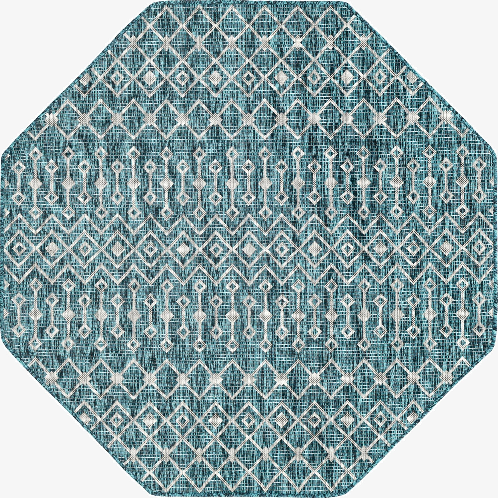  5' 3 x 5' 3  Washable Lattice Indoor / Outdoor Octagon Rug