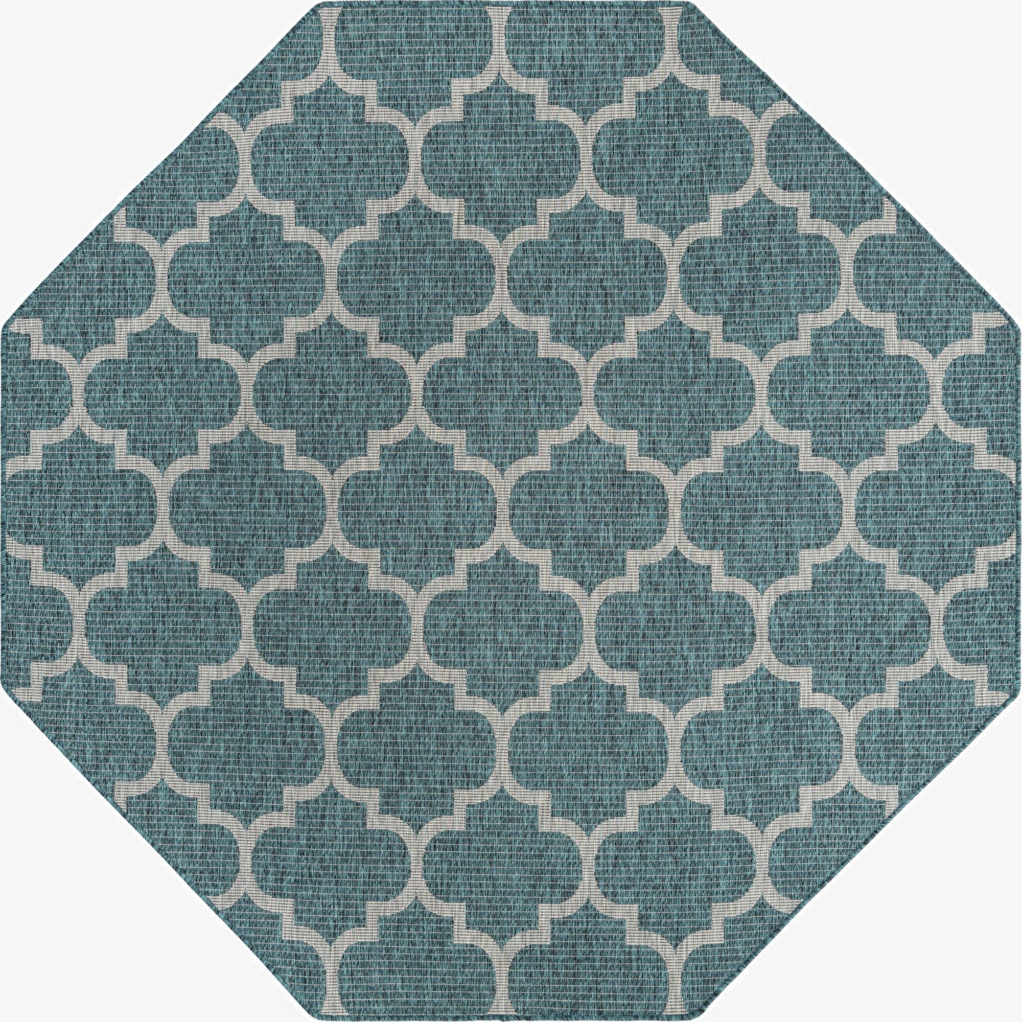  7' 10 x 7' 10  Washable Lattice Indoor / Outdoor Octagon Rug