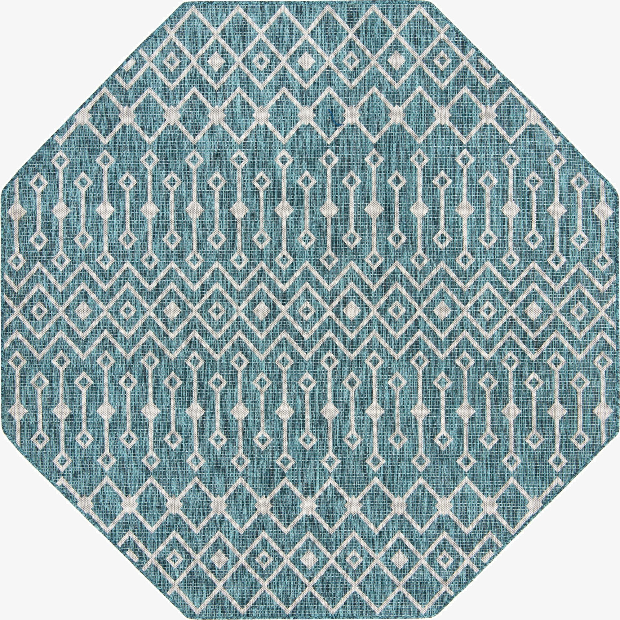  7' 10 x 7' 10  Washable Lattice Indoor / Outdoor Octagon Rug