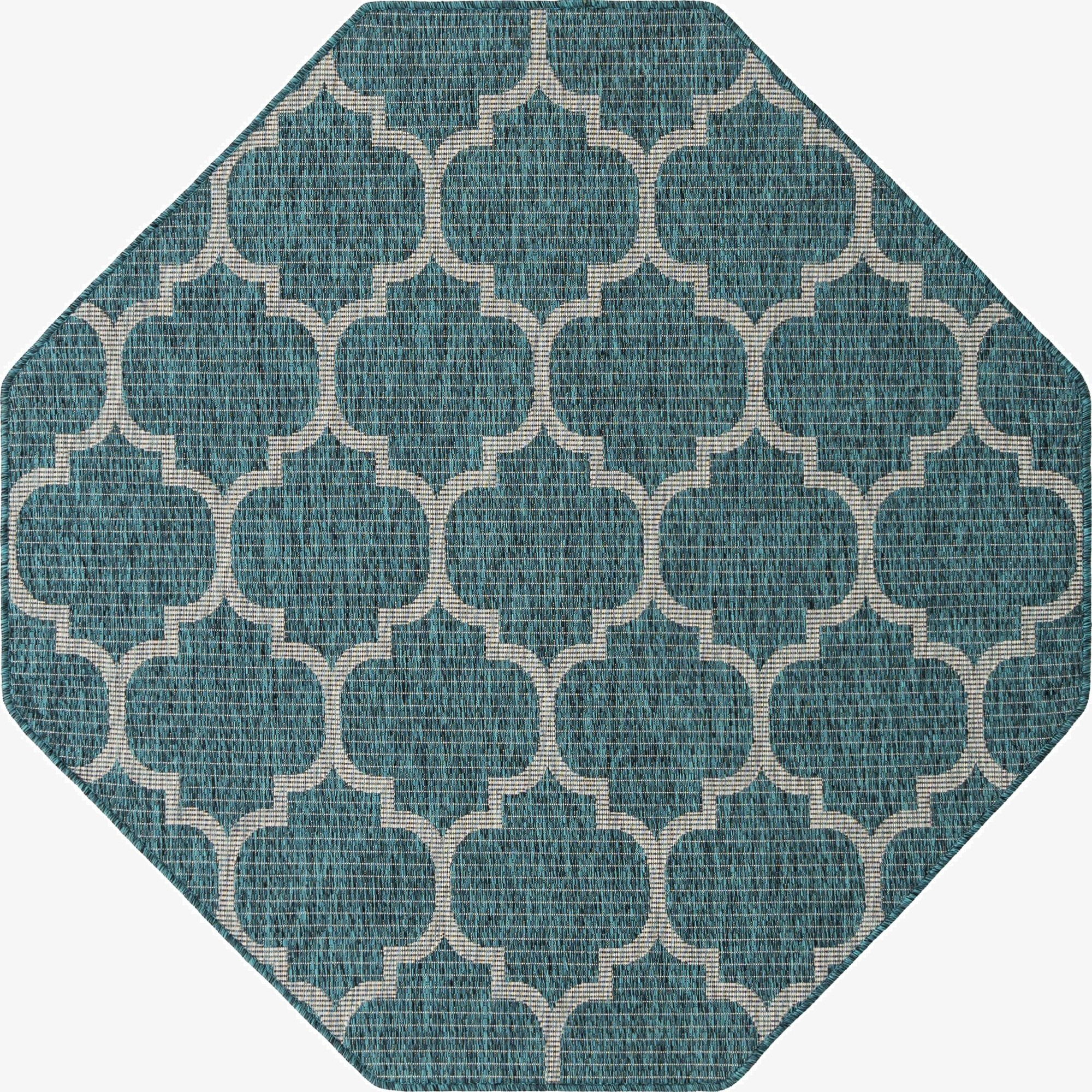  5' 3 x 5' 3  Washable Lattice Indoor / Outdoor Octagon Rug