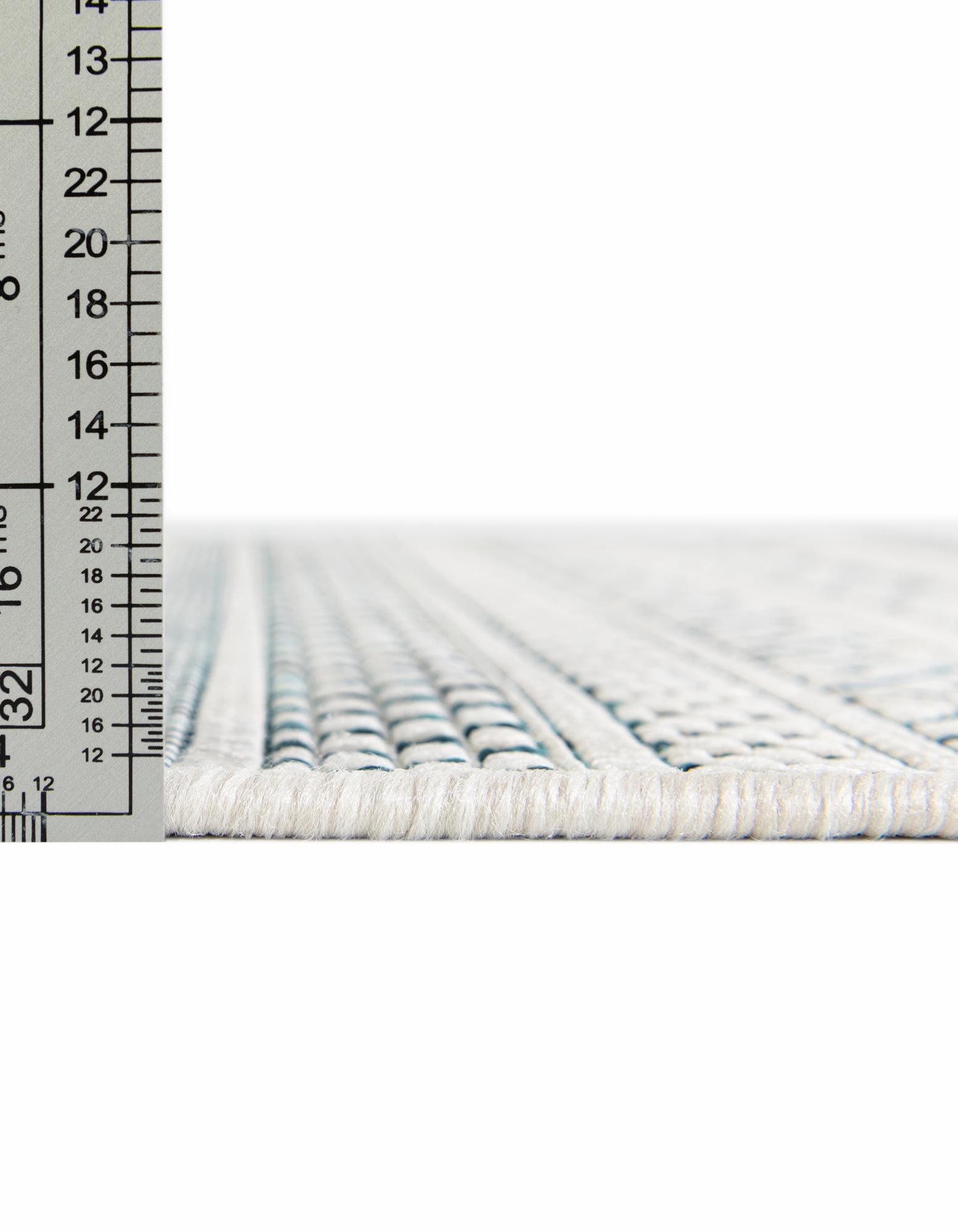 Teal 5' 3 x 5' 3 Ribbon Outdoor Octagon Rug | Rugs.com