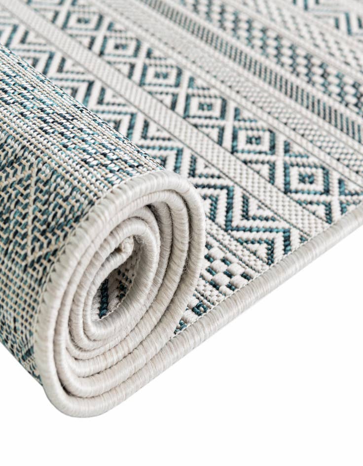 Detail image of  5' 3 x 5' 3  Washable Ribbon Indoor / Outdoor Octagon Rug